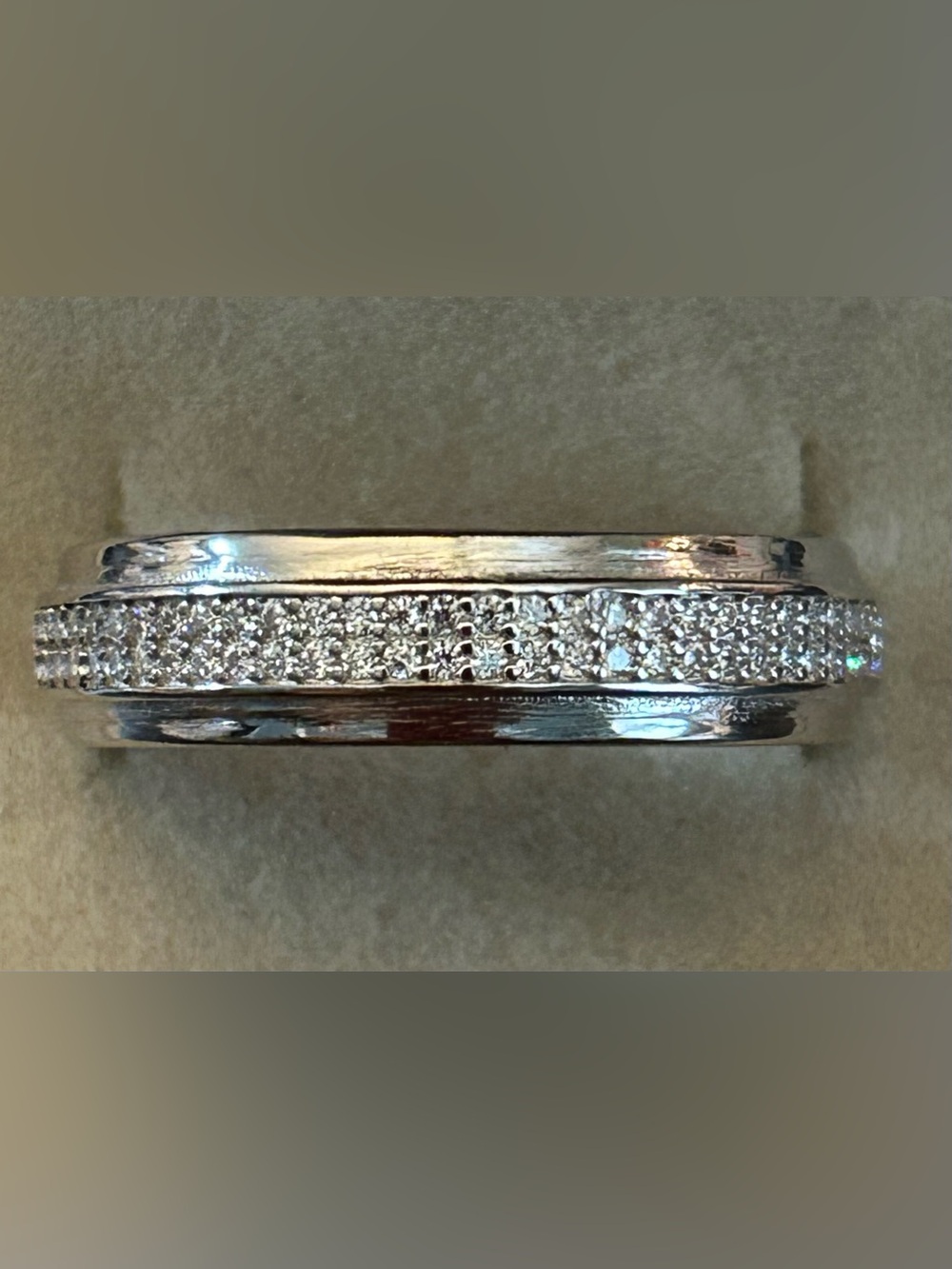 1.00CTW Pave Moissanite Unisex Band Ring set in 925 Sterling Silver